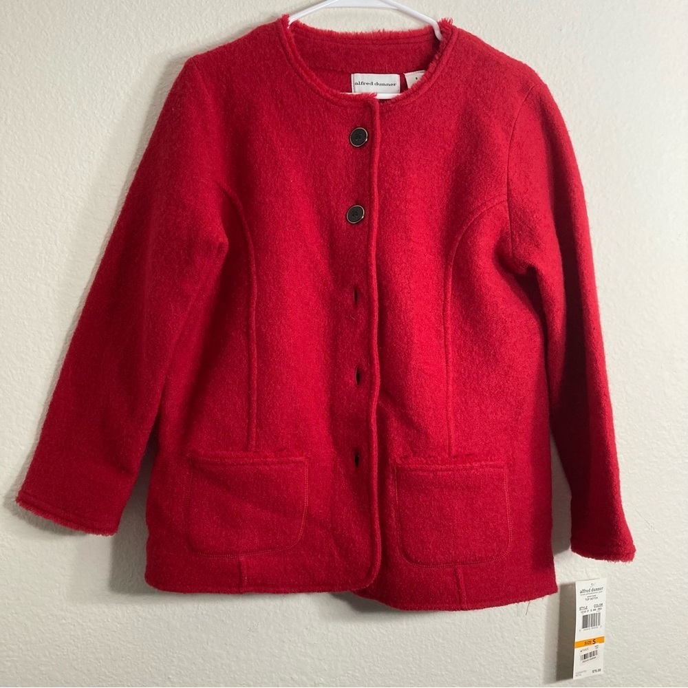 NWT Alfred Dunner Top Notch Wool Blazer - Red - Small